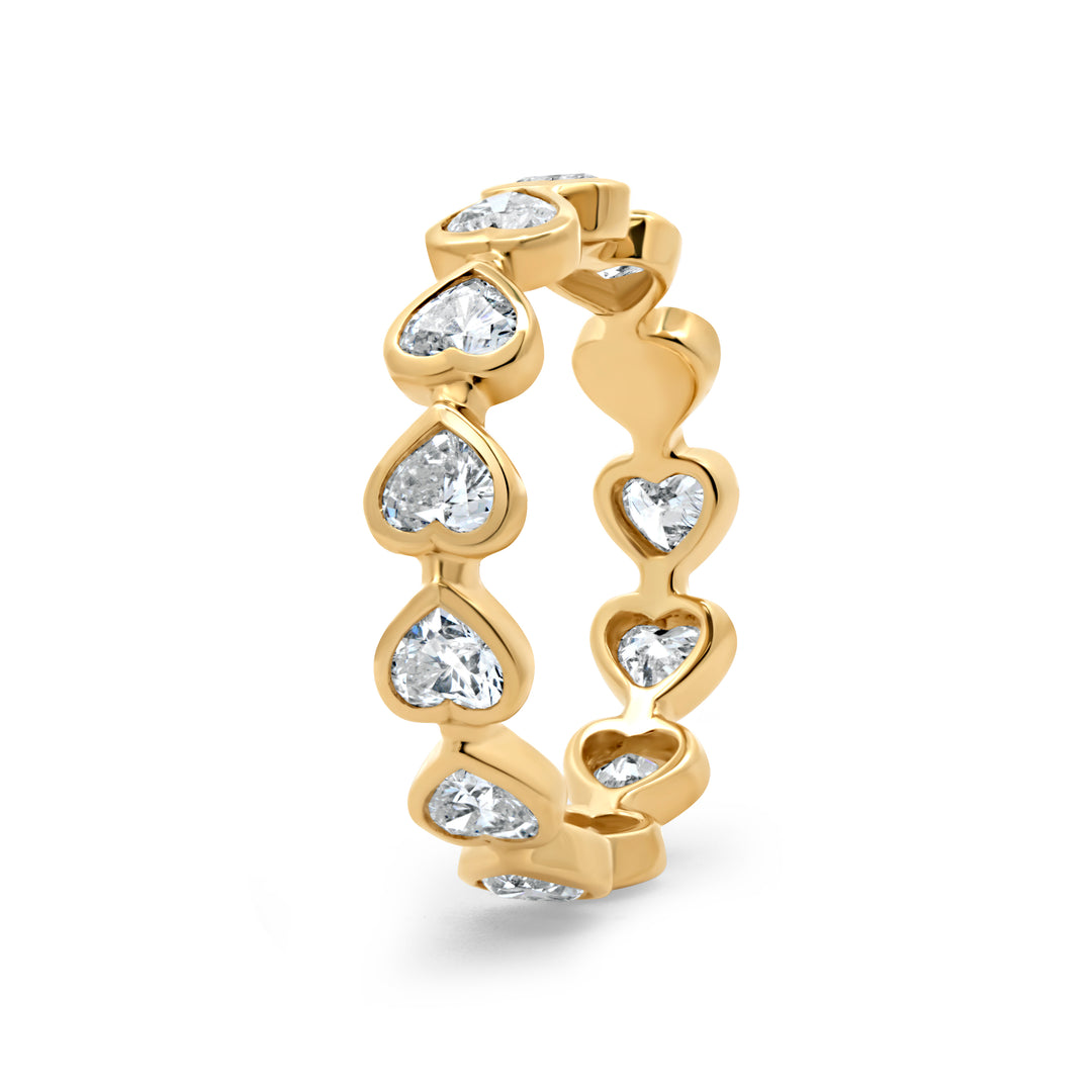 Heart Shape Diamond Bezel Band