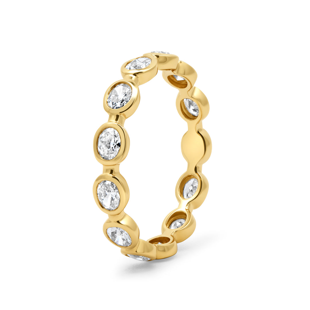 Oval Cut Diamond Bezel Band