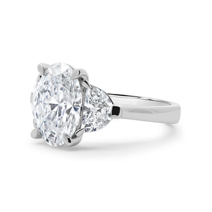 Lab Grown Oval Cut Diamond Three Stone Ring