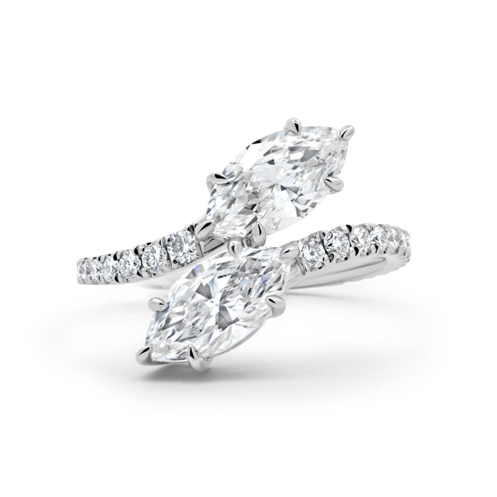 Lab Grown Marquise Cut Diamond Toi Et Moi Ring