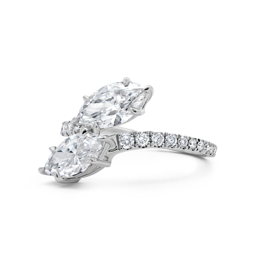 Lab Grown Marquise Cut Diamond Toi Et Moi Ring