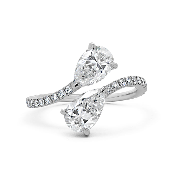 Lab Grown Pear Shape Diamond Toi Et Moi Ring
