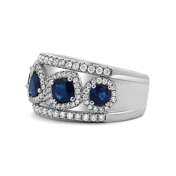 Diamond &amp; Blue Sapphire Ring