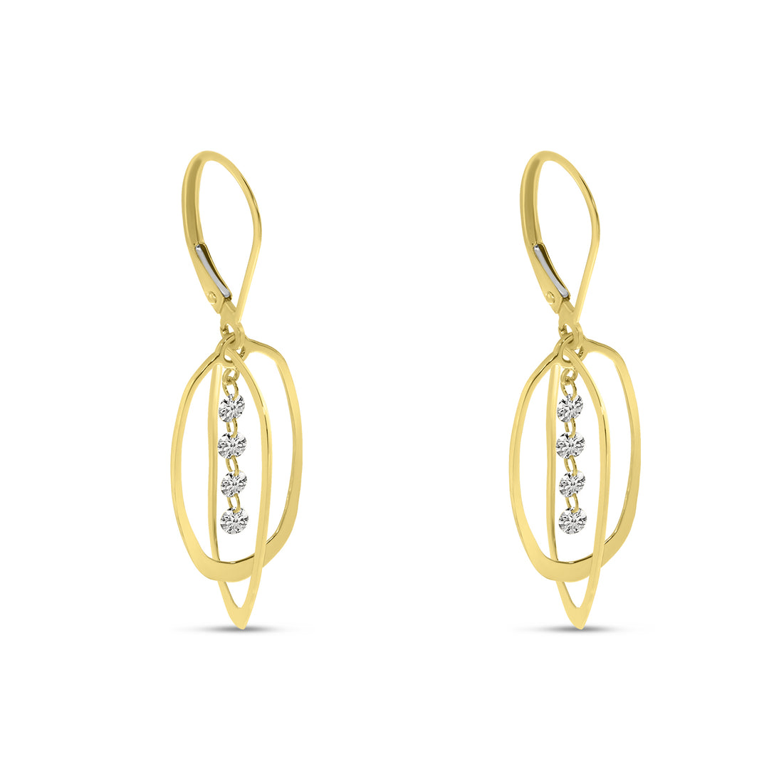 Dashing Diamonds Petite Oval 3D Earrings