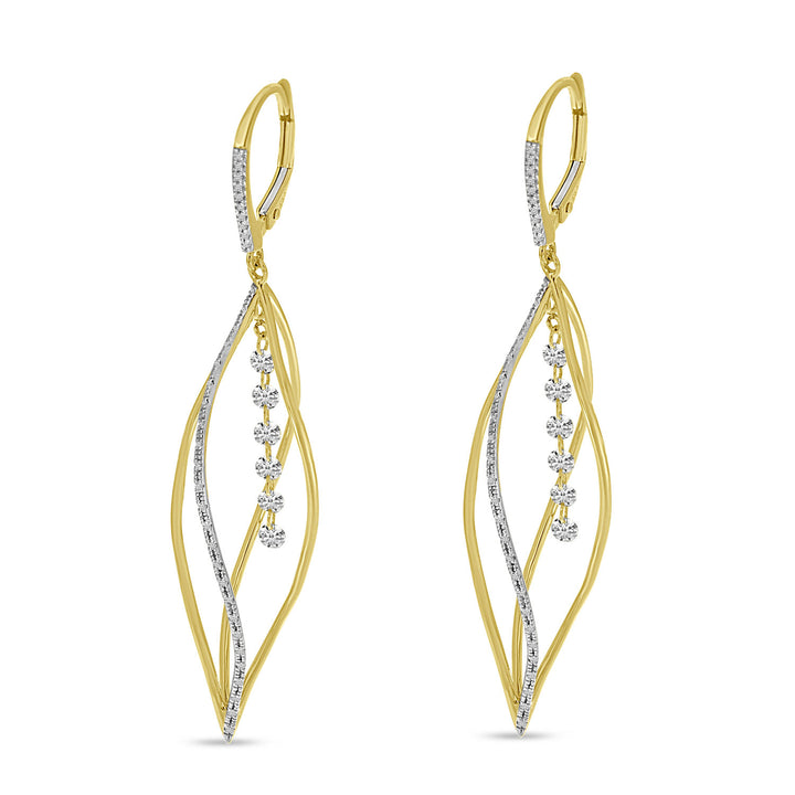 Dashing Diamond 3D Diamond Swirl Earrings