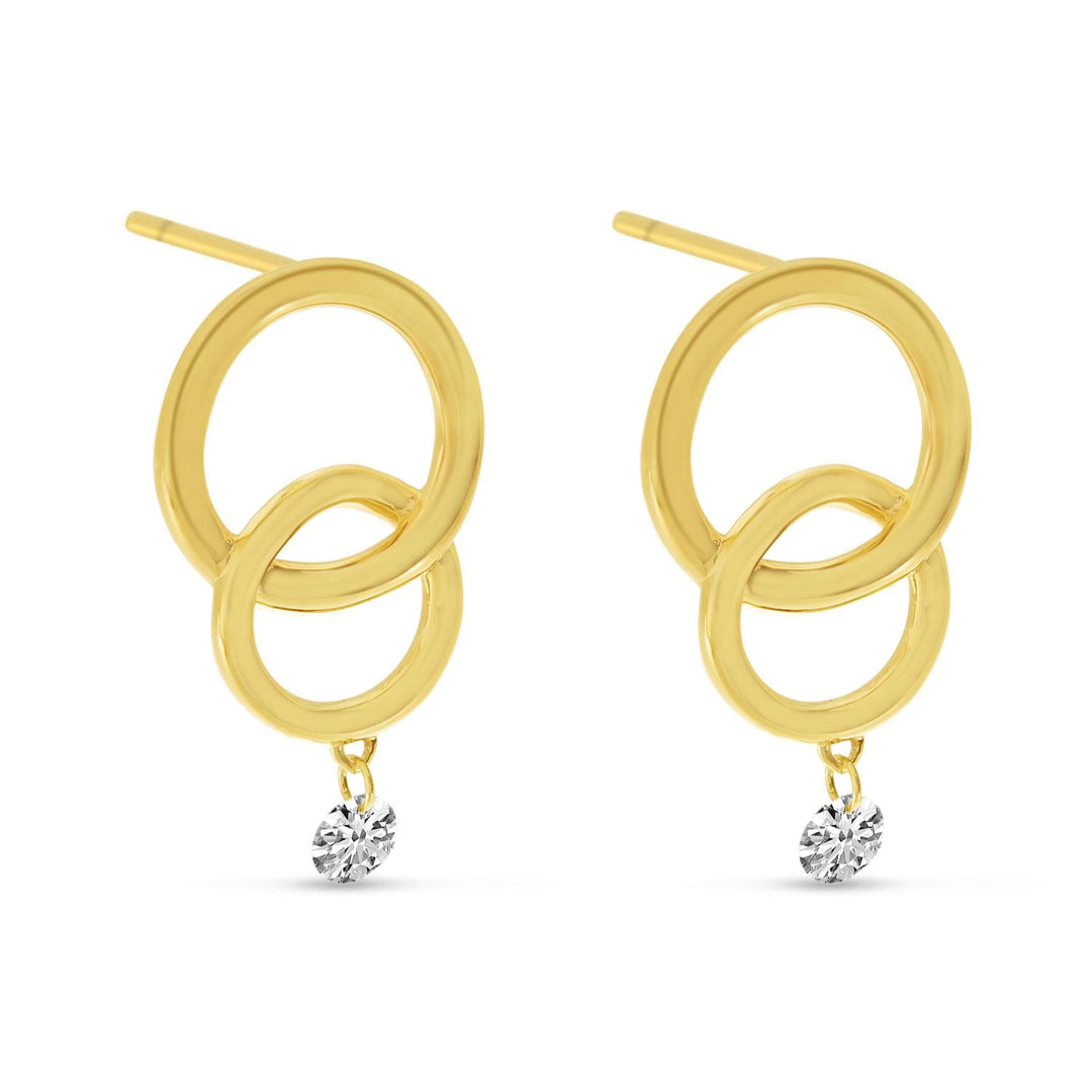 Dashing Diamond Double Circle Earrings