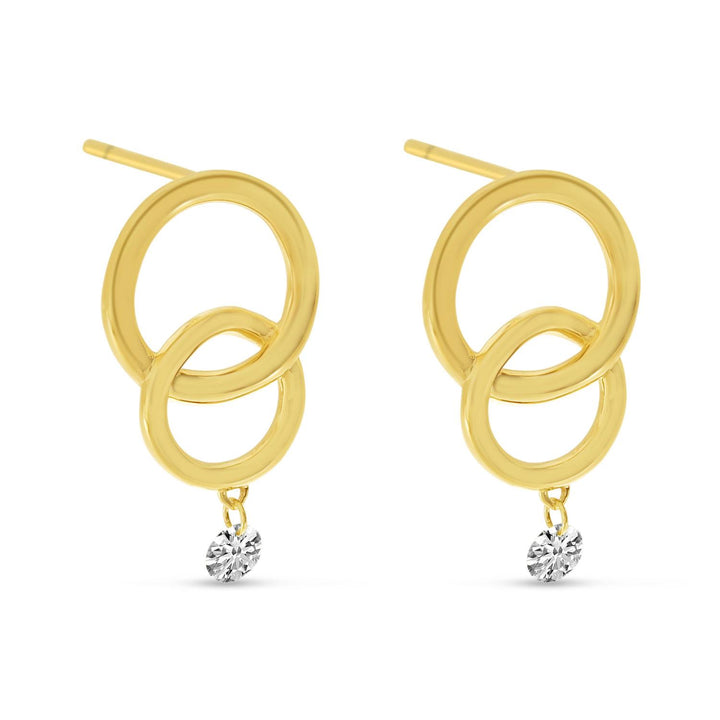 Dashing Diamond Double Circle Earrings
