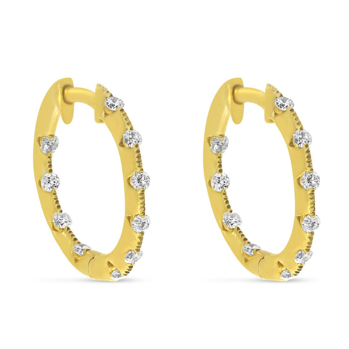Diamond Station Hoop Earrings