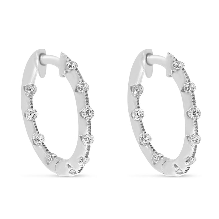 Diamond Station Hoop Earrings