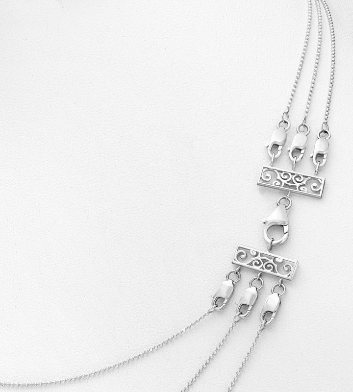 Triple Chain Dashing Diamonds Necklace
