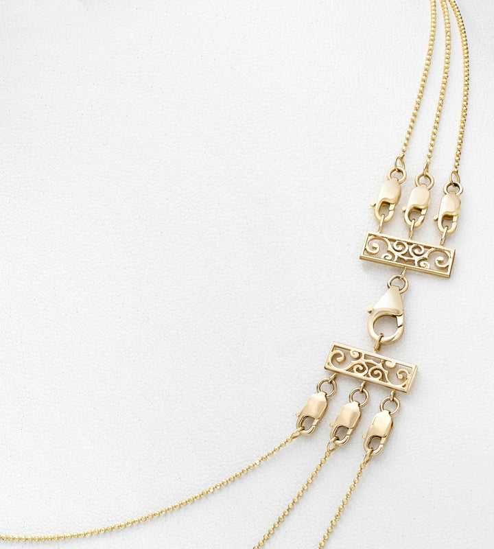 Triple Chain Dashing Diamonds Necklace