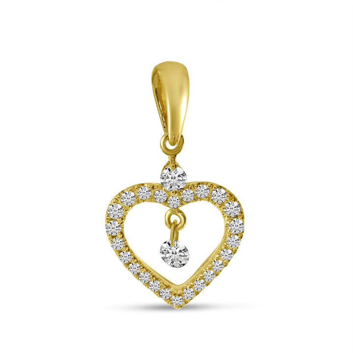 Dashing Diamond Open Heart Diamond Pendant