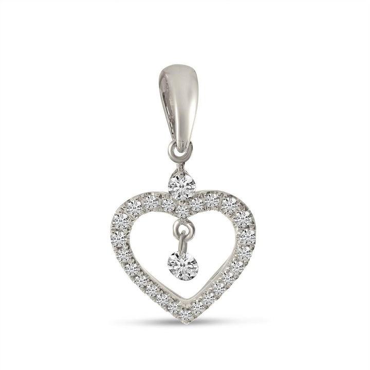 Dashing Diamond Open Heart Diamond Pendant