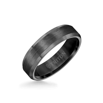 Bevel Edge Satin Center Classic Wedding Band