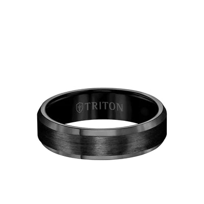 Bevel Edge Satin Center Classic Wedding Band