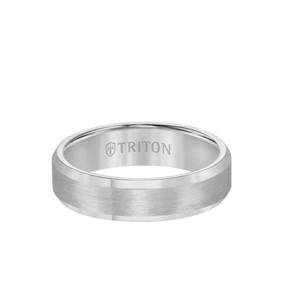 Bevel Edge Satin Center Classic Wedding Band