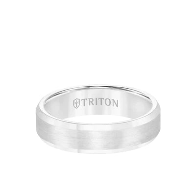 Bevel Edge Satin Center Classic Wedding Band