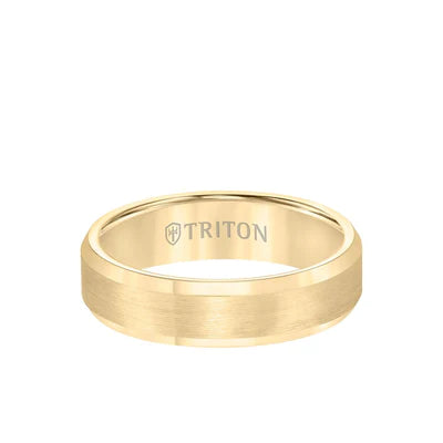 Bevel Edge Satin Center Classic Wedding Band
