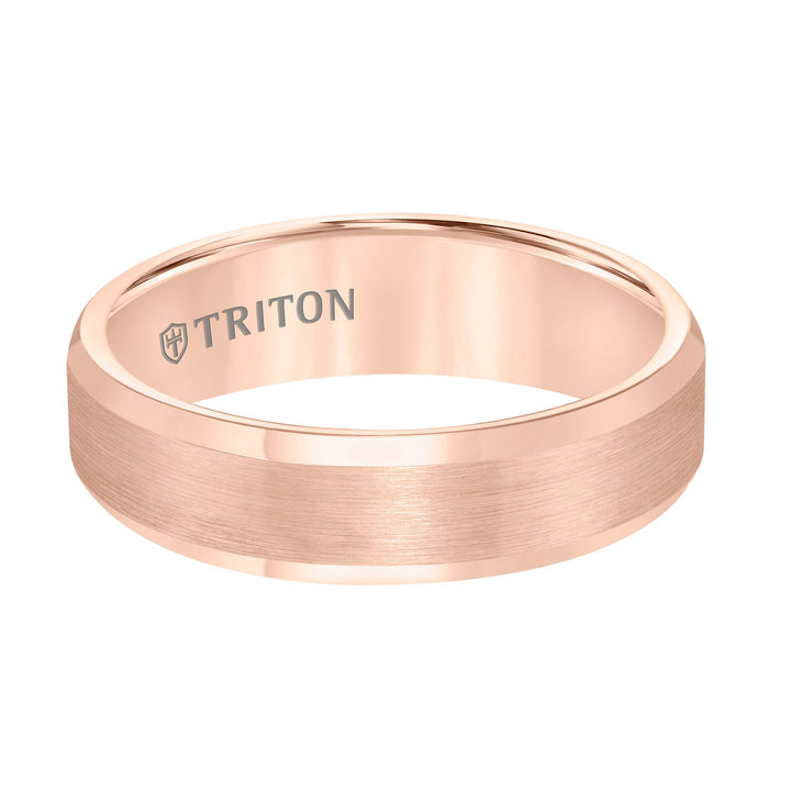 Bevel Edge Satin Center Classic Wedding Band
