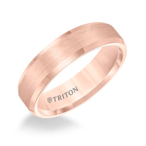 Bevel Edge Satin Center Classic Wedding Band
