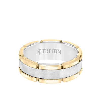 Flat Edge Flat Brushed Center Wedding Band