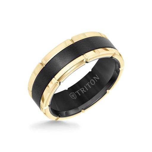 Flat Edge Flat Brushed Center Wedding Band