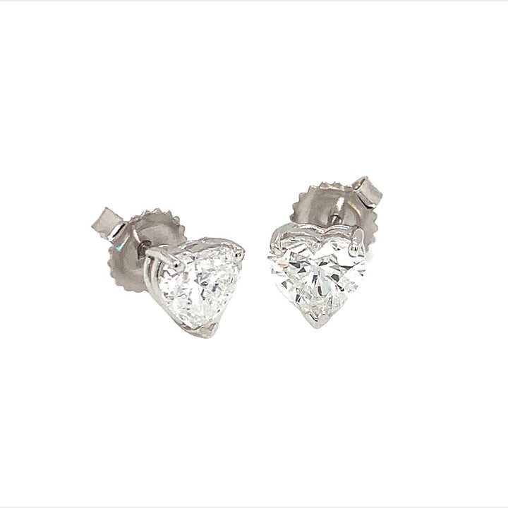 Heart Shape Diamond Stud Earrings