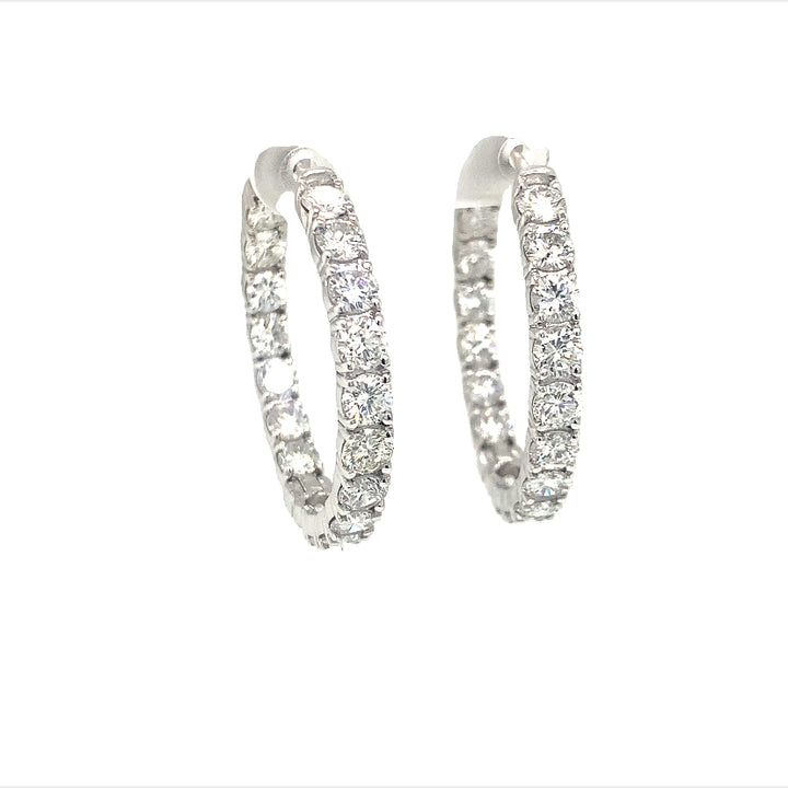 Inside &amp; Out Diamond Hoop Earrings