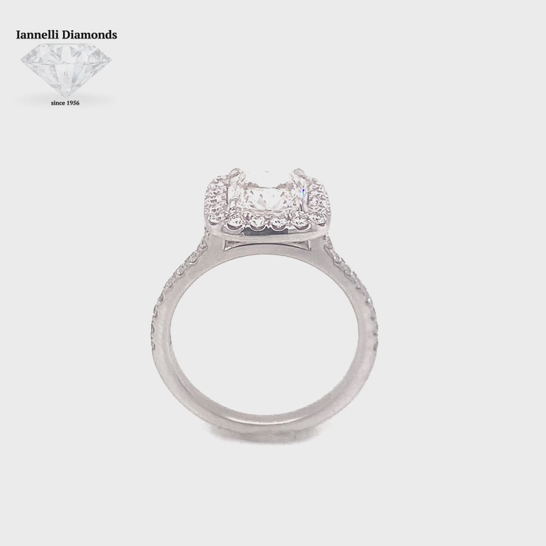 Cushion Cut Halo Engagement Ring