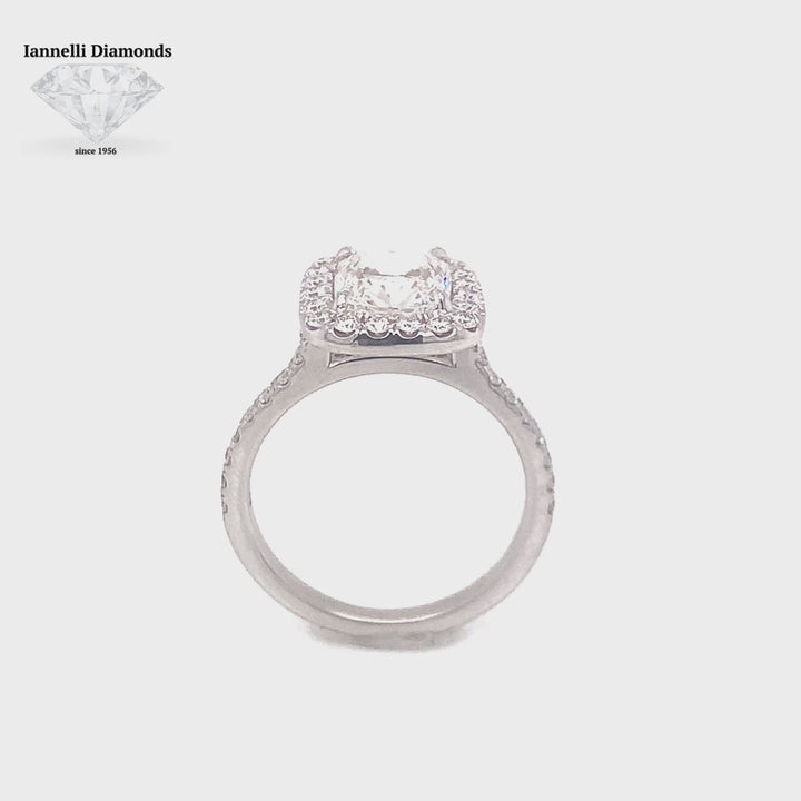Cushion Cut Halo Engagement Ring