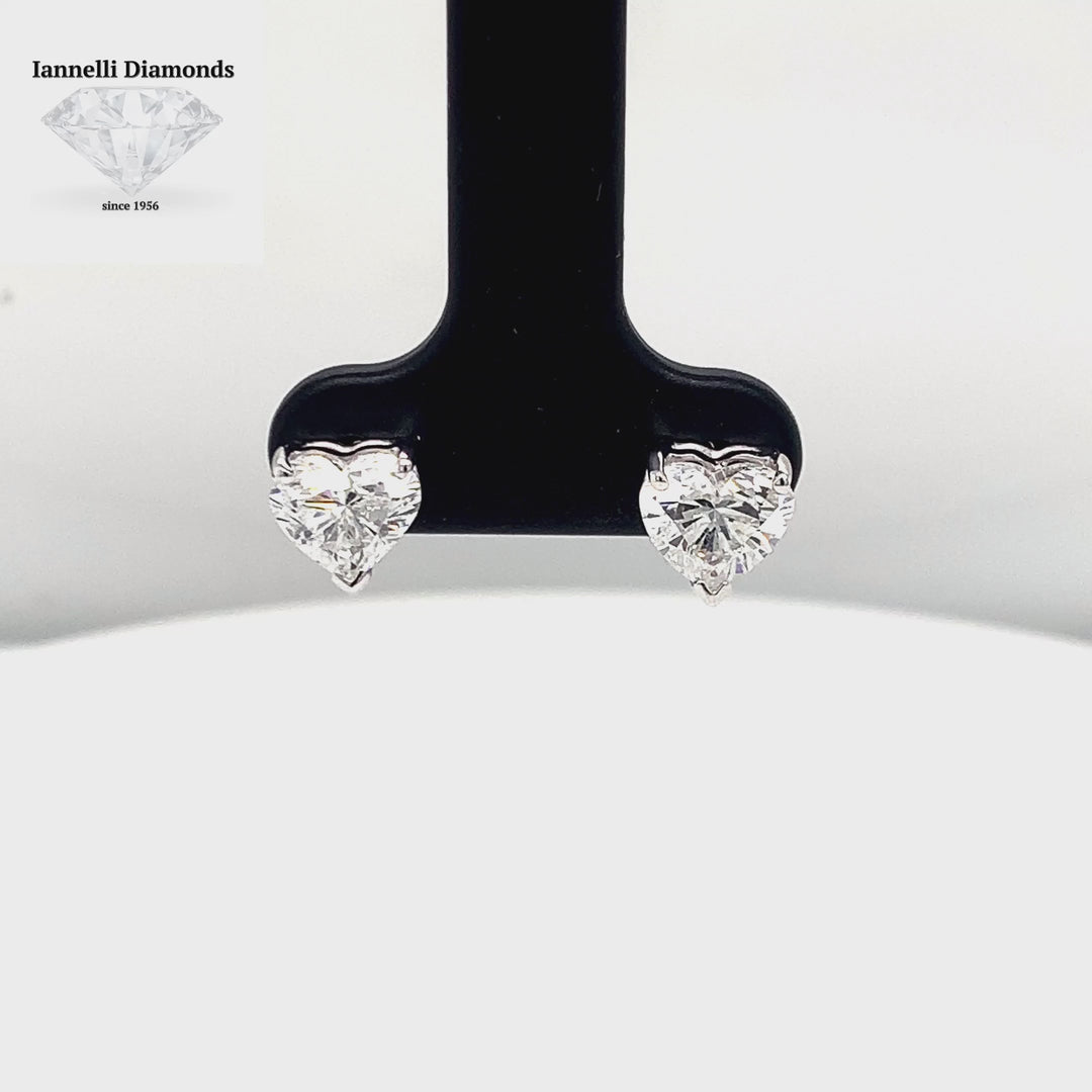 Heart Shape Diamond Stud Earrings
