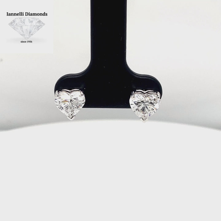 Heart Shape Diamond Stud Earrings