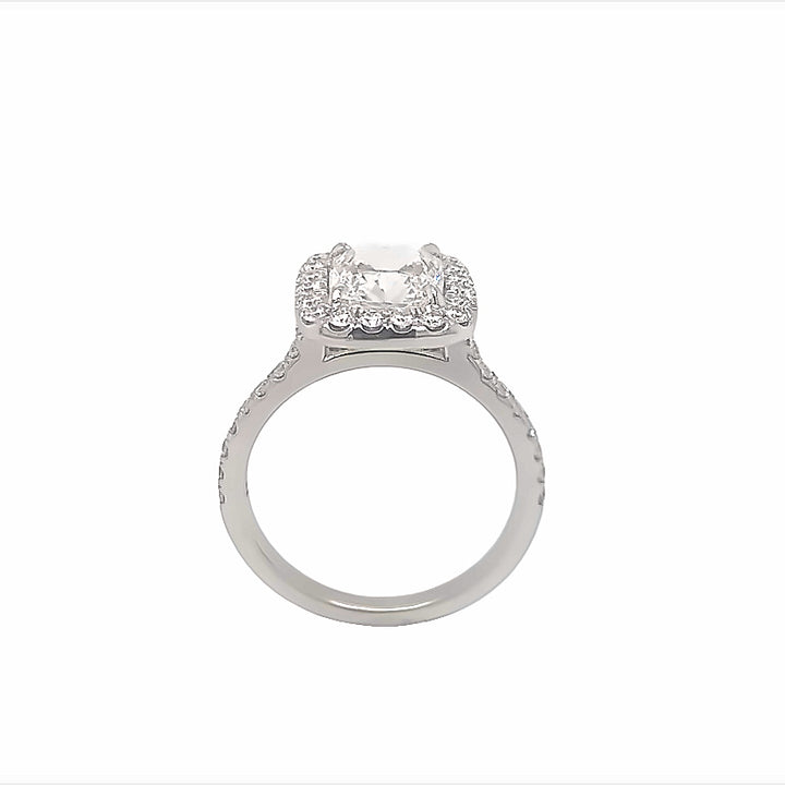 Cushion Cut Halo Engagement Ring
