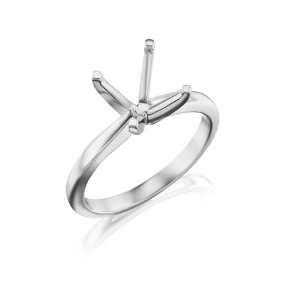 4 Prong Tapered Solitaire Engagement Ring Setting