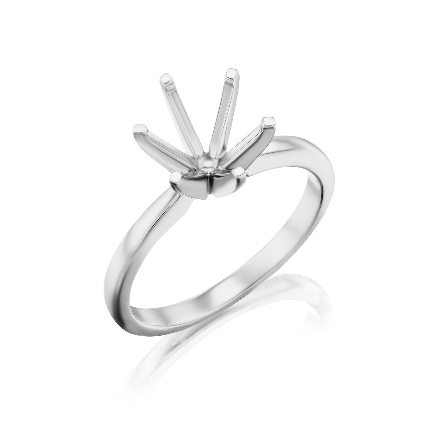 6 Prong Tapered Solitaire Engagement Ring Setting