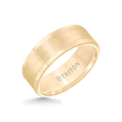 Roll Edge Satin Finish Flat Center Wedding Band