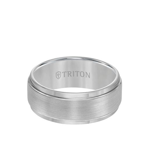 Step Edge Brush Finish Classic Wedding Band