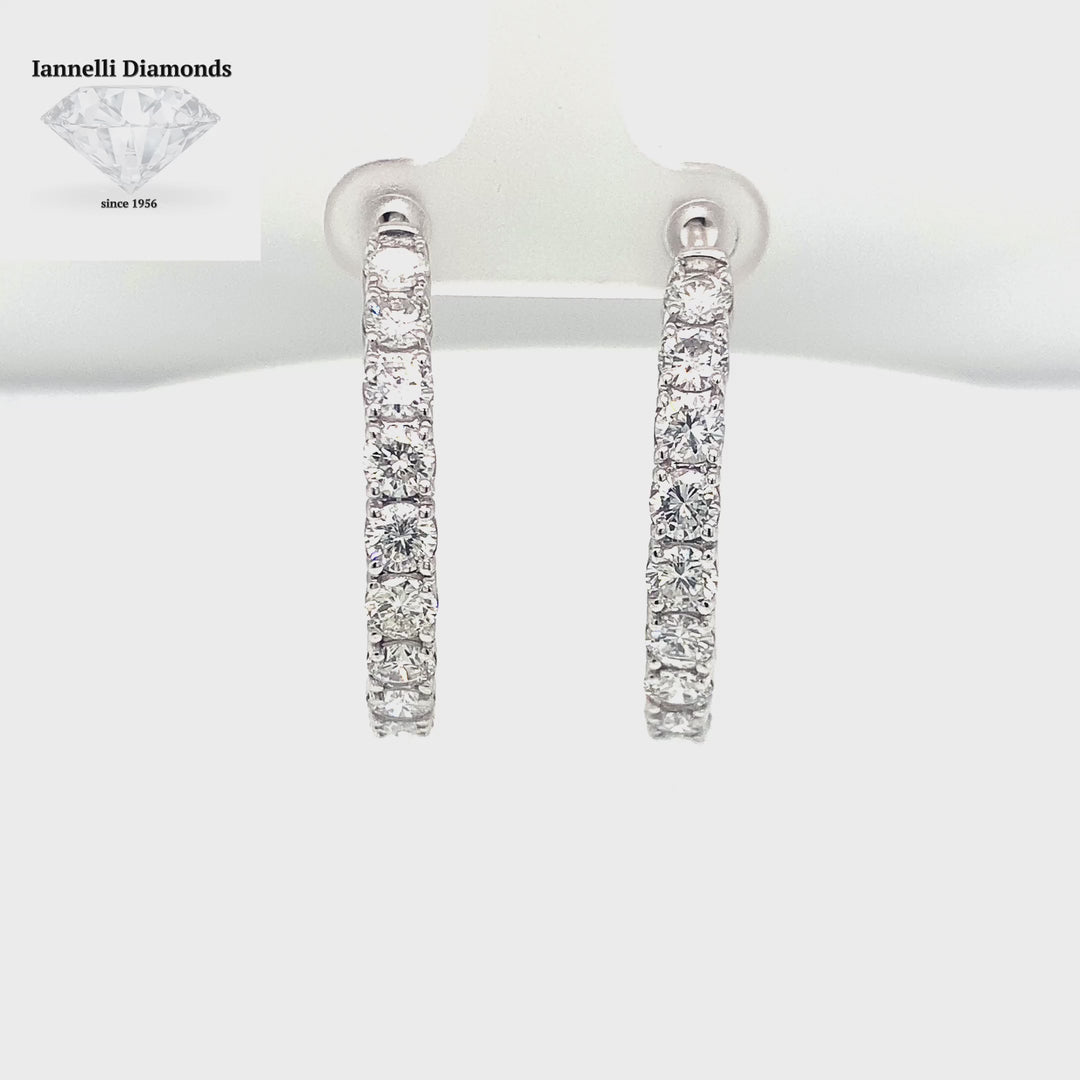 Inside &amp; Out Diamond Hoop Earrings