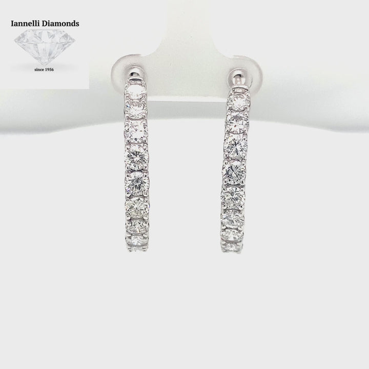 Inside &amp; Out Diamond Hoop Earrings