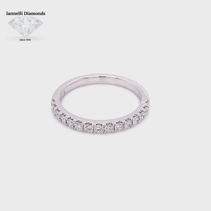 Round Cut Diamond Half Way Wedding Band (0.03ct. per stone)