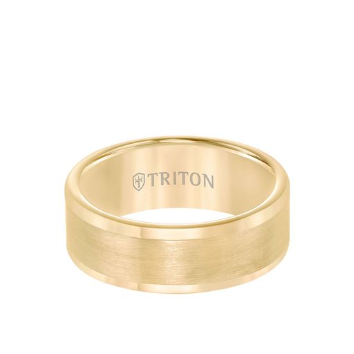 Roll Edge Satin Finish Flat Center Wedding Band