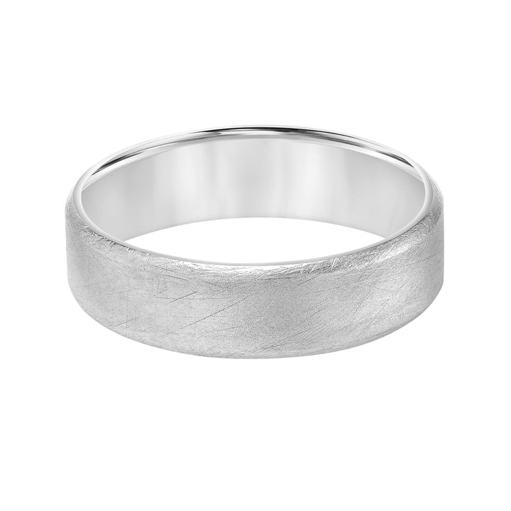 Flat Steel Edge Carved Wedding Band