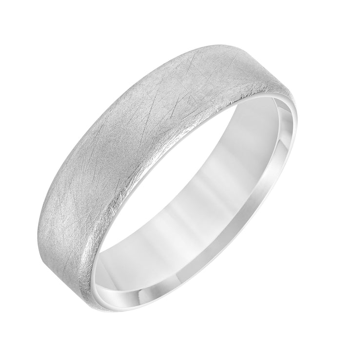 Flat Steel Edge Carved Wedding Band