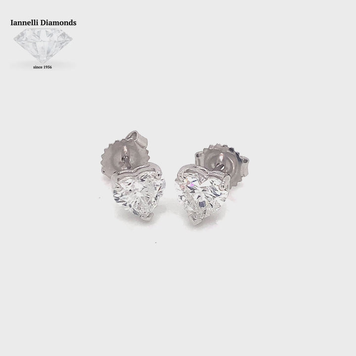Heart Shape Diamond Stud Earrings