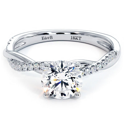 Round Center Petite Infinity Twist Micropavé Diamond Engagement Ring Setting