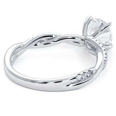 Round Center Petite Infinity Twist Micropavé Diamond Engagement Ring Setting