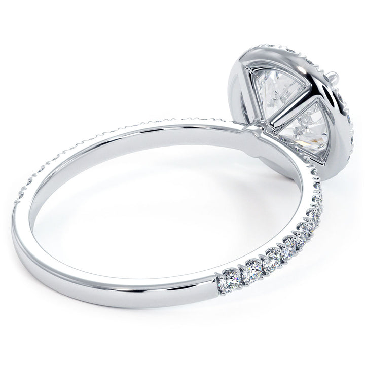 Round Halo Petite Micropavé Diamond Engagement Ring Setting